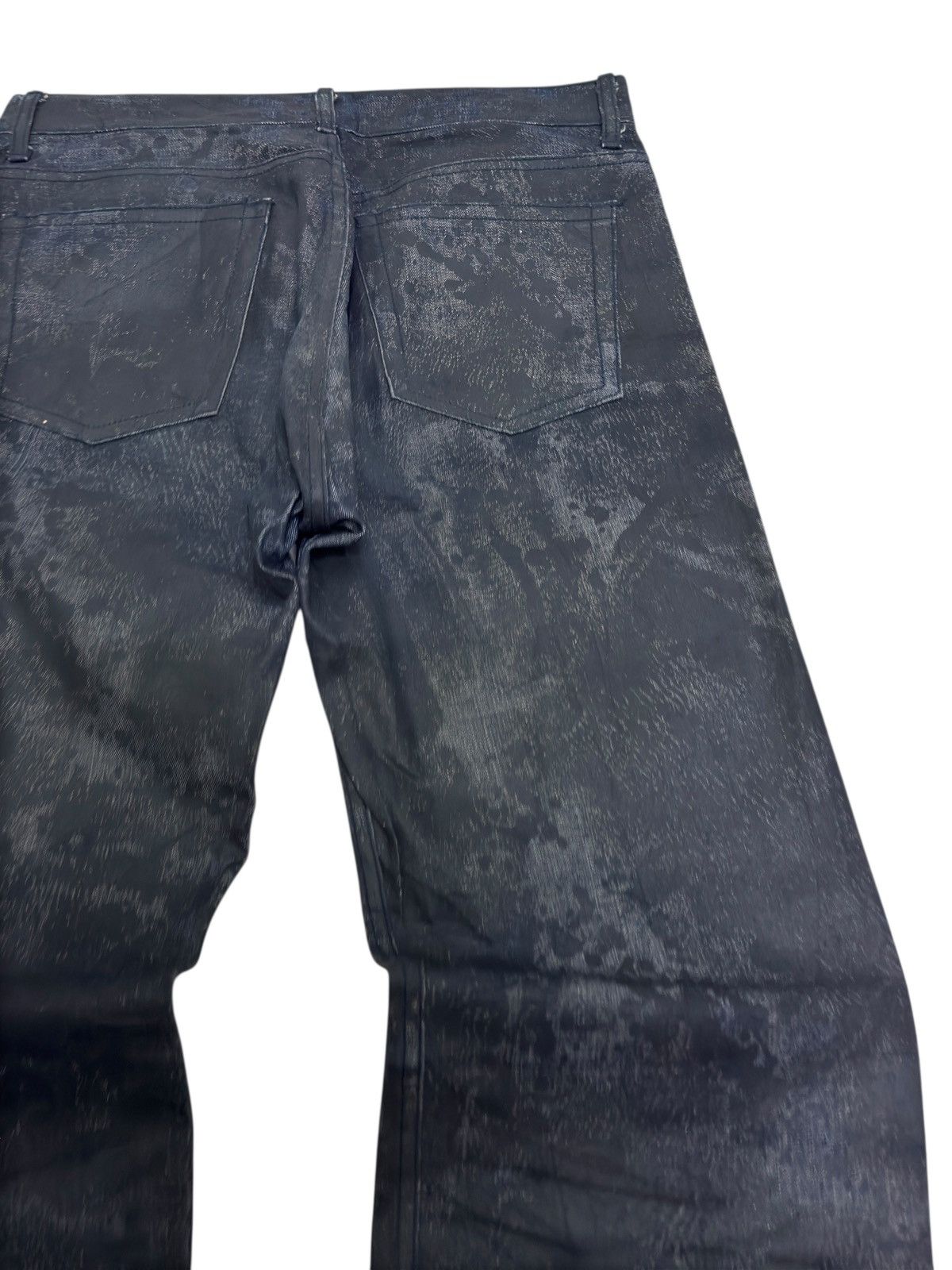 If Six Was Nine Monsieur Nicole by Yukio Kobayashi Waxed Coated Sleek Denim Size US 29 - 9 Thumbnail