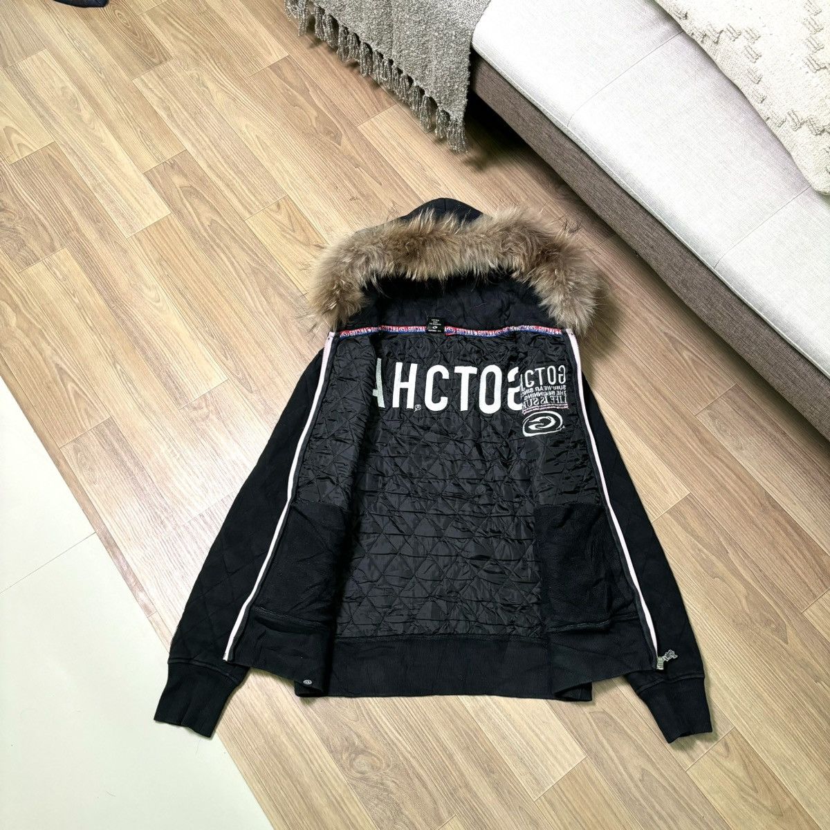 Gotcha × If Six Was Nine × Le Grande Bleu (L.G.B.) Vintage Gotcha fur hoodie IfSixWasNine LGB style Size US M / EU 48-50 / 2 - 3 Thumbnail