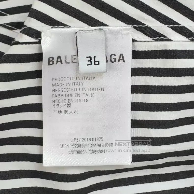 Balenciaga Balenciaga Back Letter Logo Striped Shirt Size 36 Size XS / US 0-2 / IT 36-38 - 4 Thumbnail