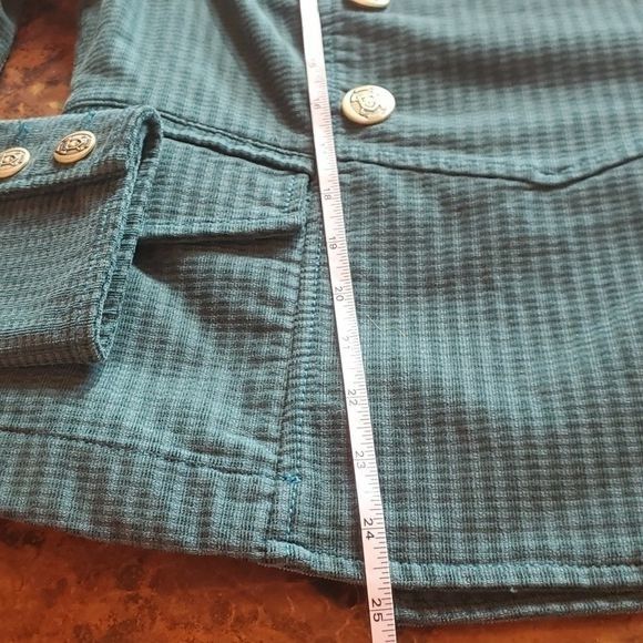 Vintage CAbi Lennon Jacket Legion Teal Green Corduroy Military Style Size M / US 6-8 / IT 42-44 - 11 Thumbnail
