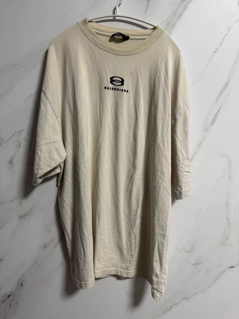 Balenciaga Balenciaga Beige Short Sleeve T-shirt - dmc Size US L / EU 52-54 / 3 - 1 Thumbnail