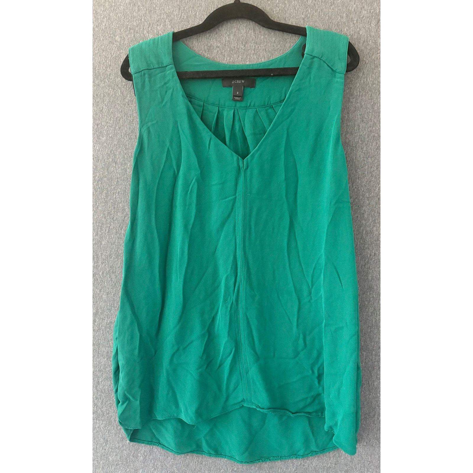 Other J. Crew | Crepe V Neck Pintuck Sleeveless Blouse #A1329 | 2 Size XS / US 0-2 / IT 36-38 - 1 Thumbnail