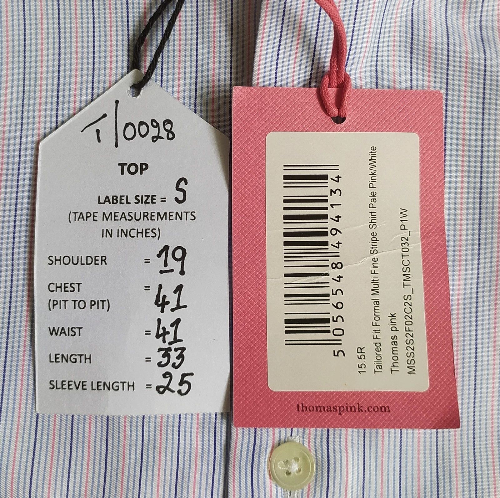 Thomas Pink Thomas Pink Tailored Fit Multi Stripe Formal Shirt T0028 Size US S / EU 44-46 / 1 - 5 Thumbnail