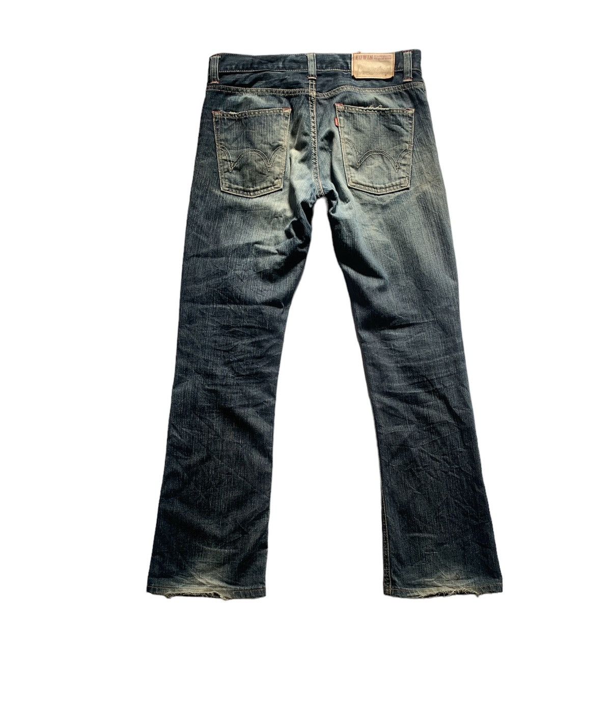 Edwin × Japanese Brand VINTAGE EDWIN 512 FLARE SELVEDGE DENIM JAPAN DISTRESSED Size US 32 / EU 48 - 2 Thumbnail