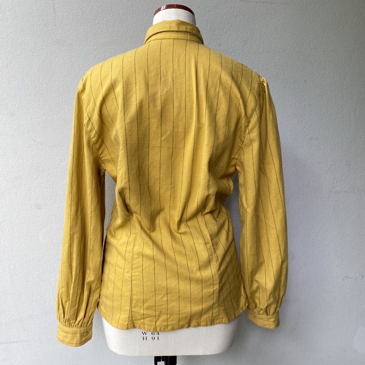 Norma Kamali Norma Kamali Yellow Stripe Soft Button Blouse Size M / US 6-8 / IT 42-44 - 19 Thumbnail