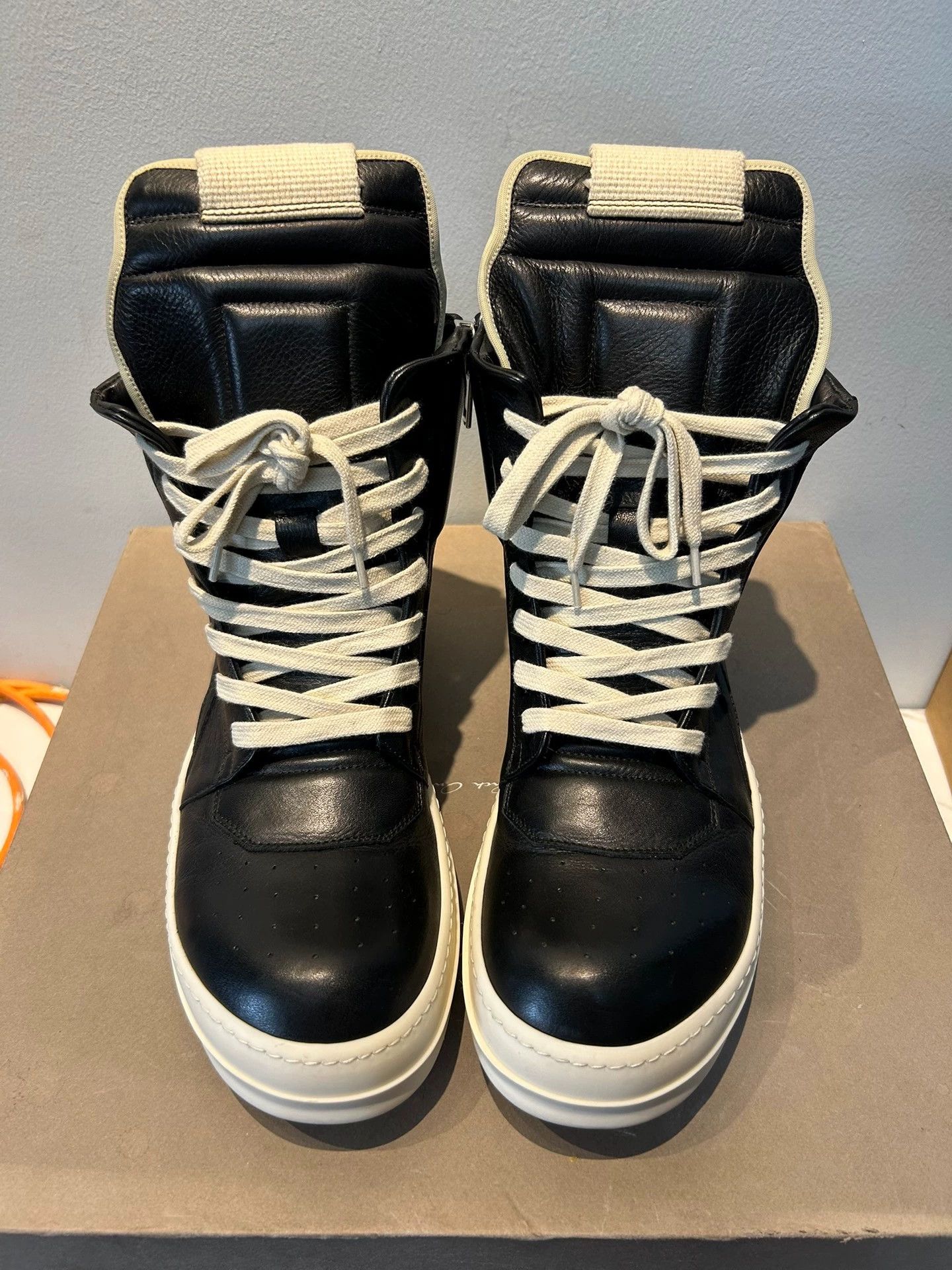 rick owens high-top leather sneakers size 40