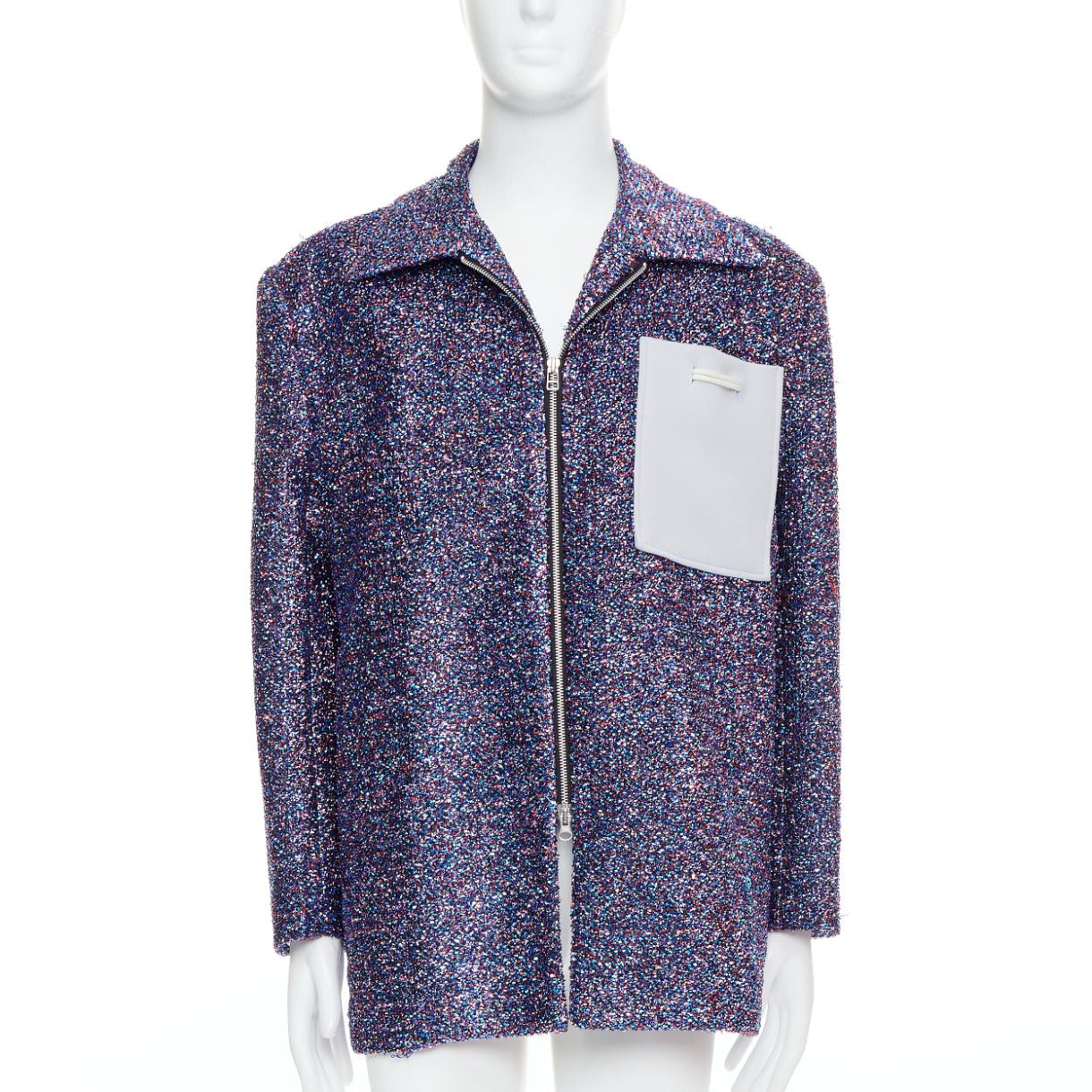 Xander Zhou XANDER ZHOU Signature purple blue lurex grey pocket tinsel jacket IT46 S Size US S / EU 44-46 / 1 - 1 Thumbnail