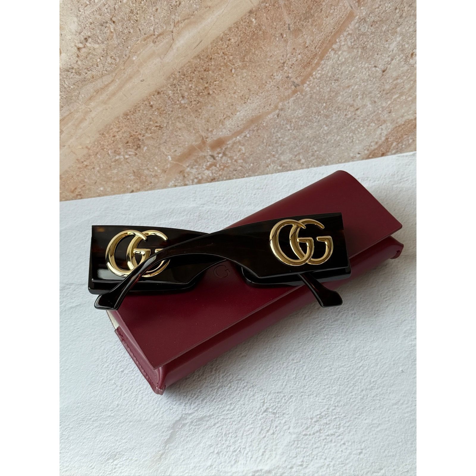 Gucci NEW Gucci GG1425S Havana Brown Marmont Sunglasses $535 Size ONE SIZE - 3 Thumbnail