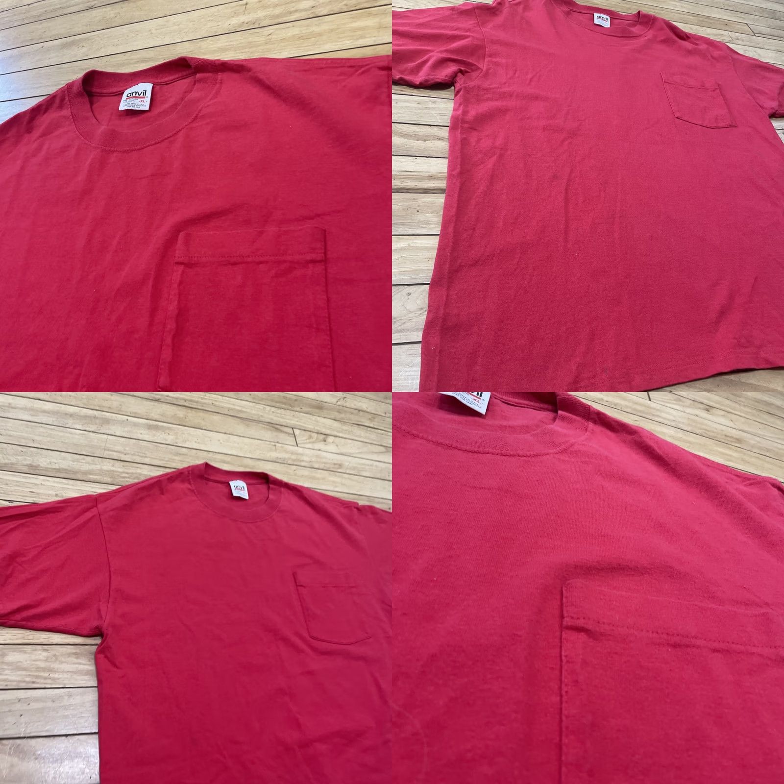 Anvil VINTAGE Anvil T Shirt Men XL Red Pocket Crew Tee 1990s Made USA EUC Size US XL / EU 56 / 4 - 10 Thumbnail
