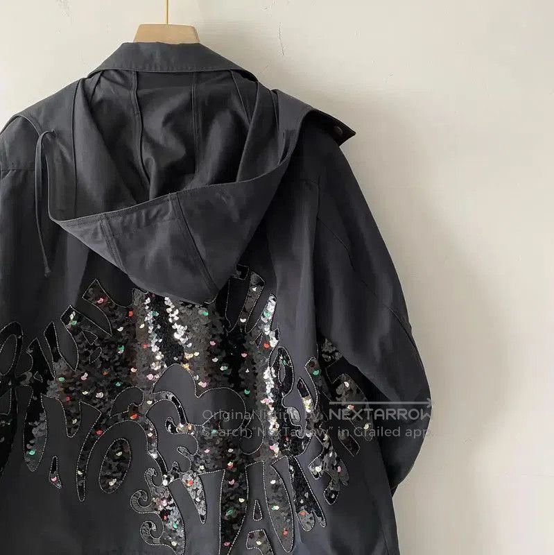Valentino Valentino Black Cotton Mid-Length Women's Trench Coat . Size M / US 6-8 / IT 42-44 - 5 Thumbnail