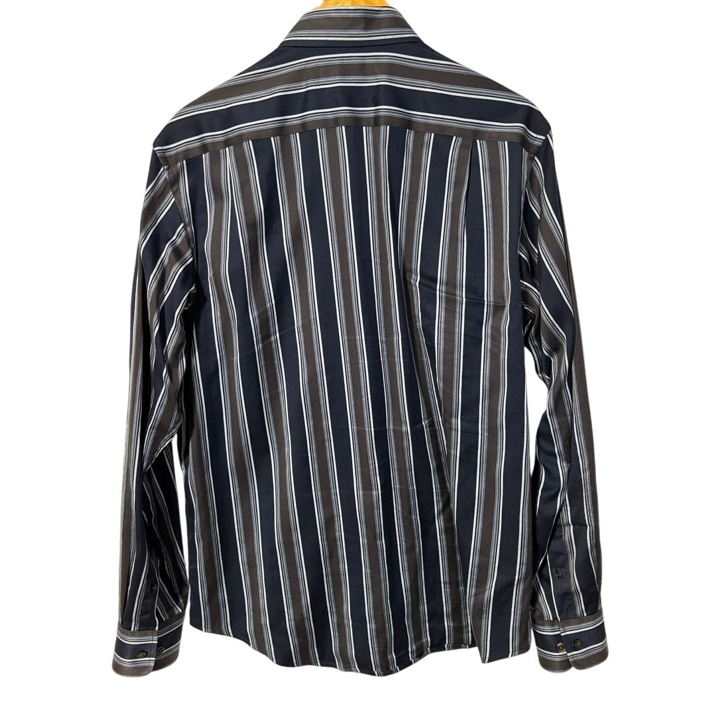 Tasso Elba TASSO ELBA Men's Navy Charcoal Light Blue Dress Shirt | M Size US M / EU 48-50 / 2 - 2 Thumbnail