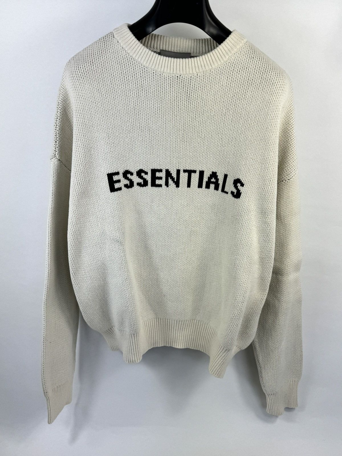 image of Essentials Knit Jumper in White, Men's (Size Small)