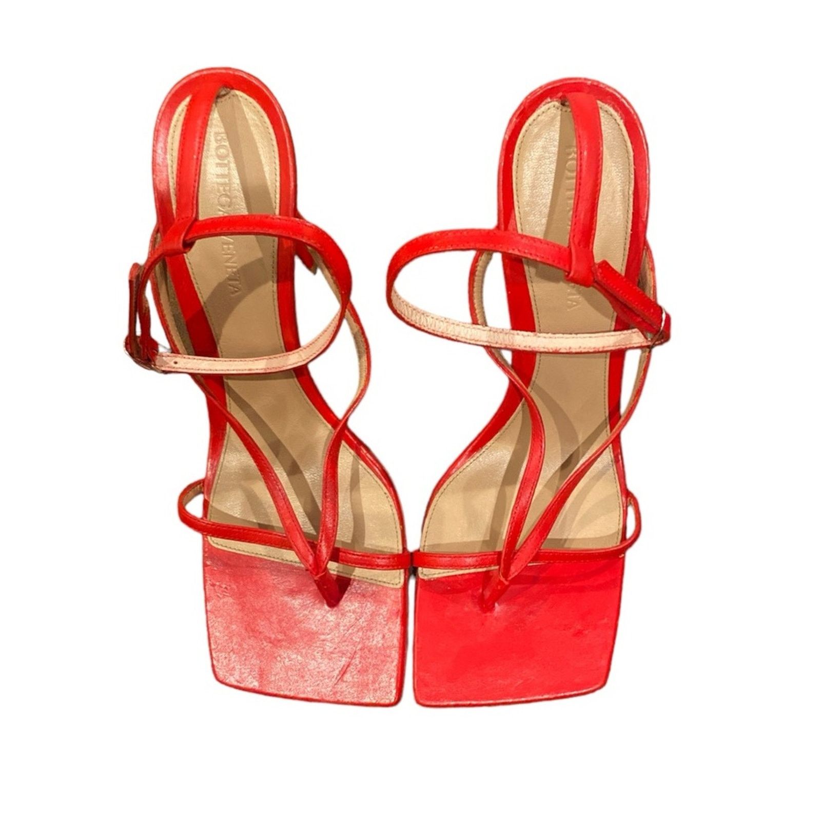 Bottega Veneta BOTTEGA VENETA Leather Stretch Toe Heels Red 38 Size US 8 / IT 38 - 6 Thumbnail