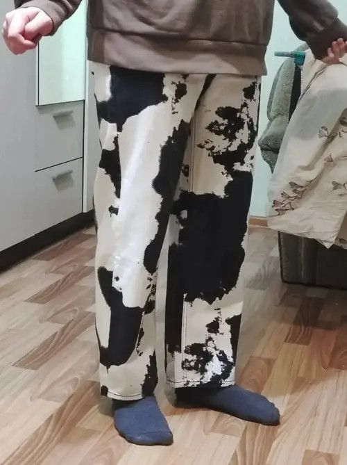 VIBE Black White Straight Tie-dye Jeans Denim Pants Size US 34 / EU 50 - 8 Thumbnail