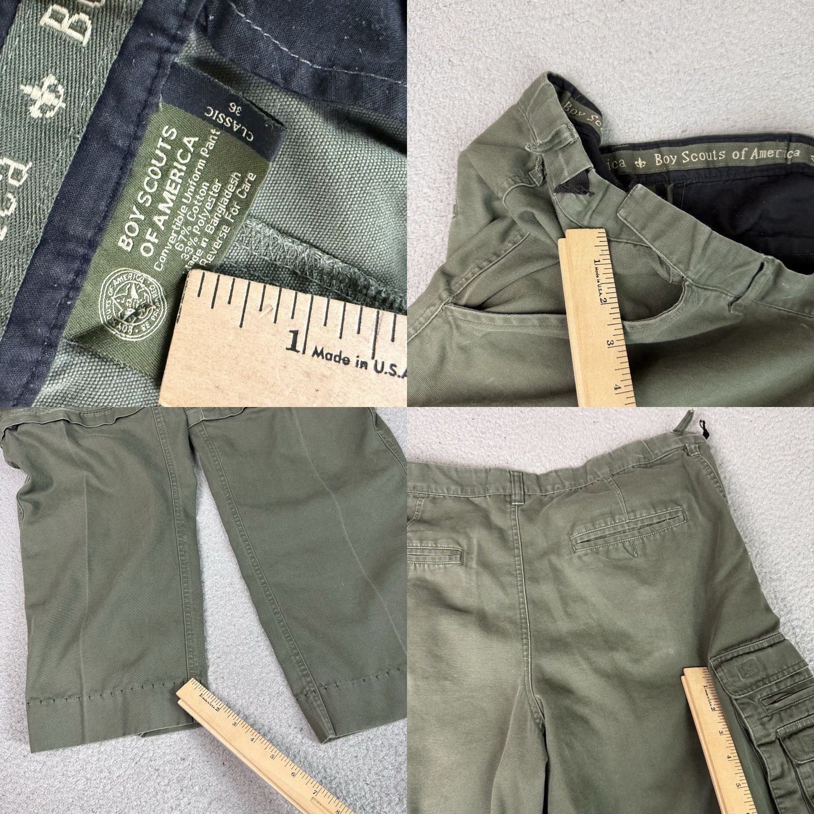Vintage VINTAGE Boy Scouts of America Pants Men’s 36 Olive Cargo Convertible Outdoor Distressed Mens Size US 36 / EU 52 - 8 Thumbnail