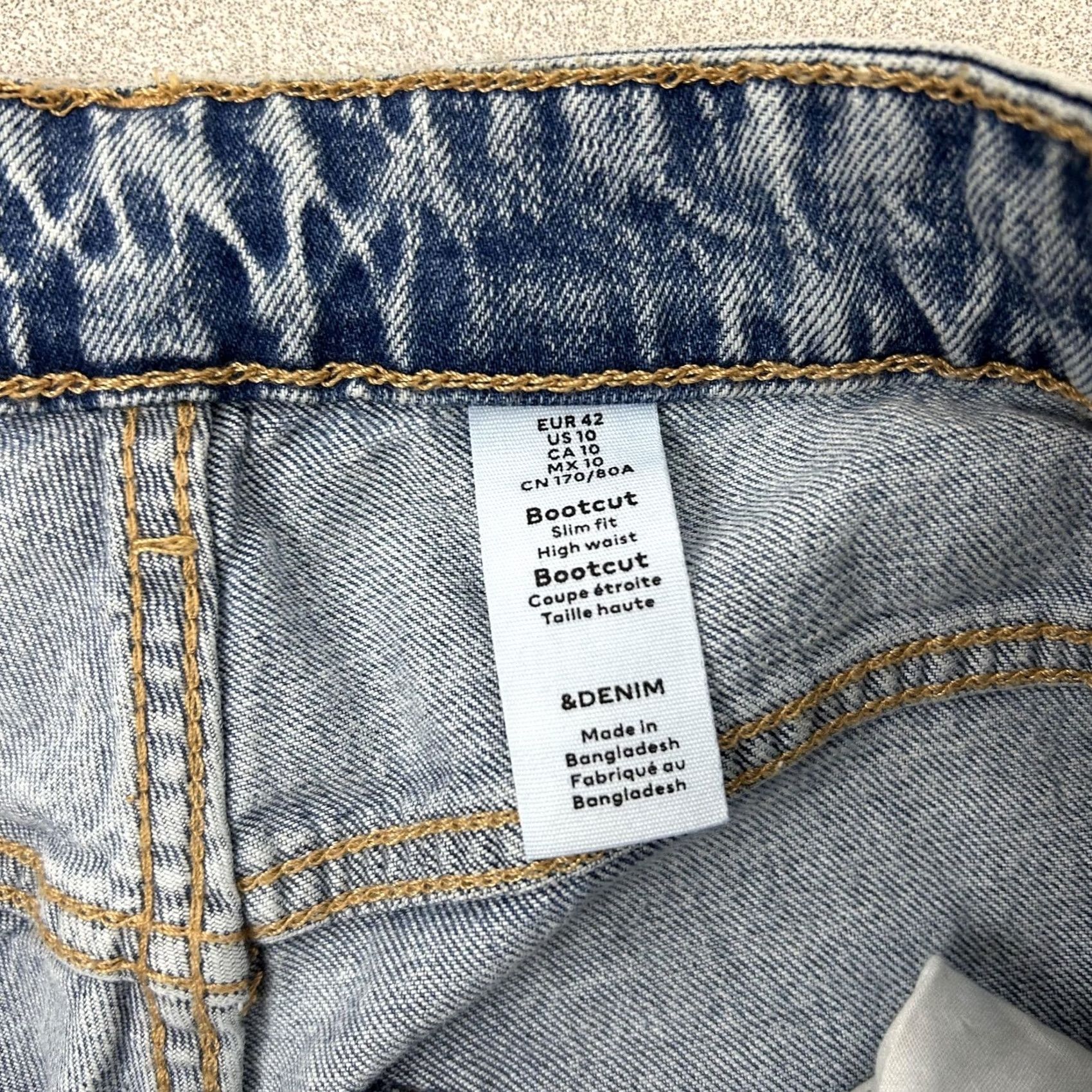 H&M H&M Jeans Womens 10 Blue Bootcut Slim Fit High Waist Light Wash Distressed Denim Size 32" / US 10 / IT 46 - 5 Thumbnail