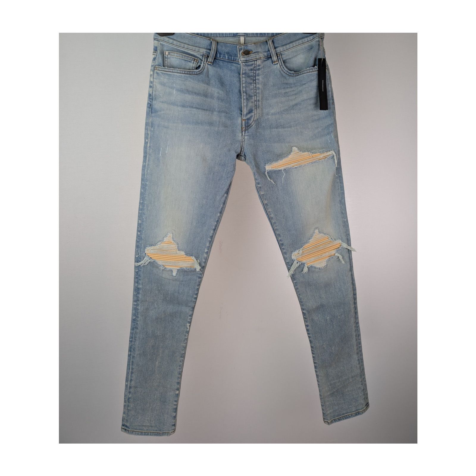 Amiri o1rshd1 Ultrasuede MX1 Denim Jeans in Surf Indigo Blue Size US 32 / EU 48 - 2 Thumbnail