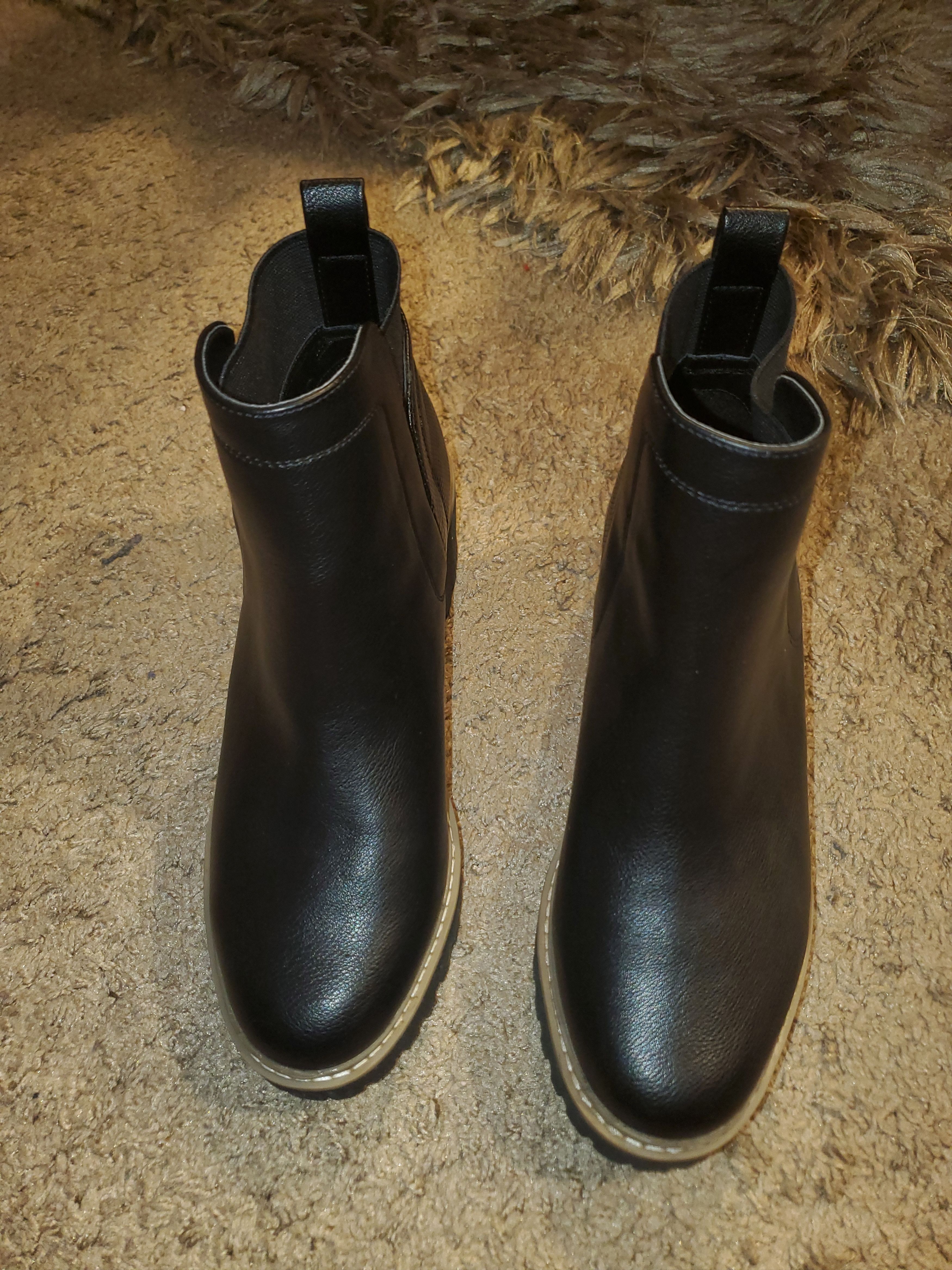 Dolce Vita Dolce Vita Rango Ankle Pull On Wedge Black Leather Booties Size US 8.5 / IT 38.5 - 3 Thumbnail