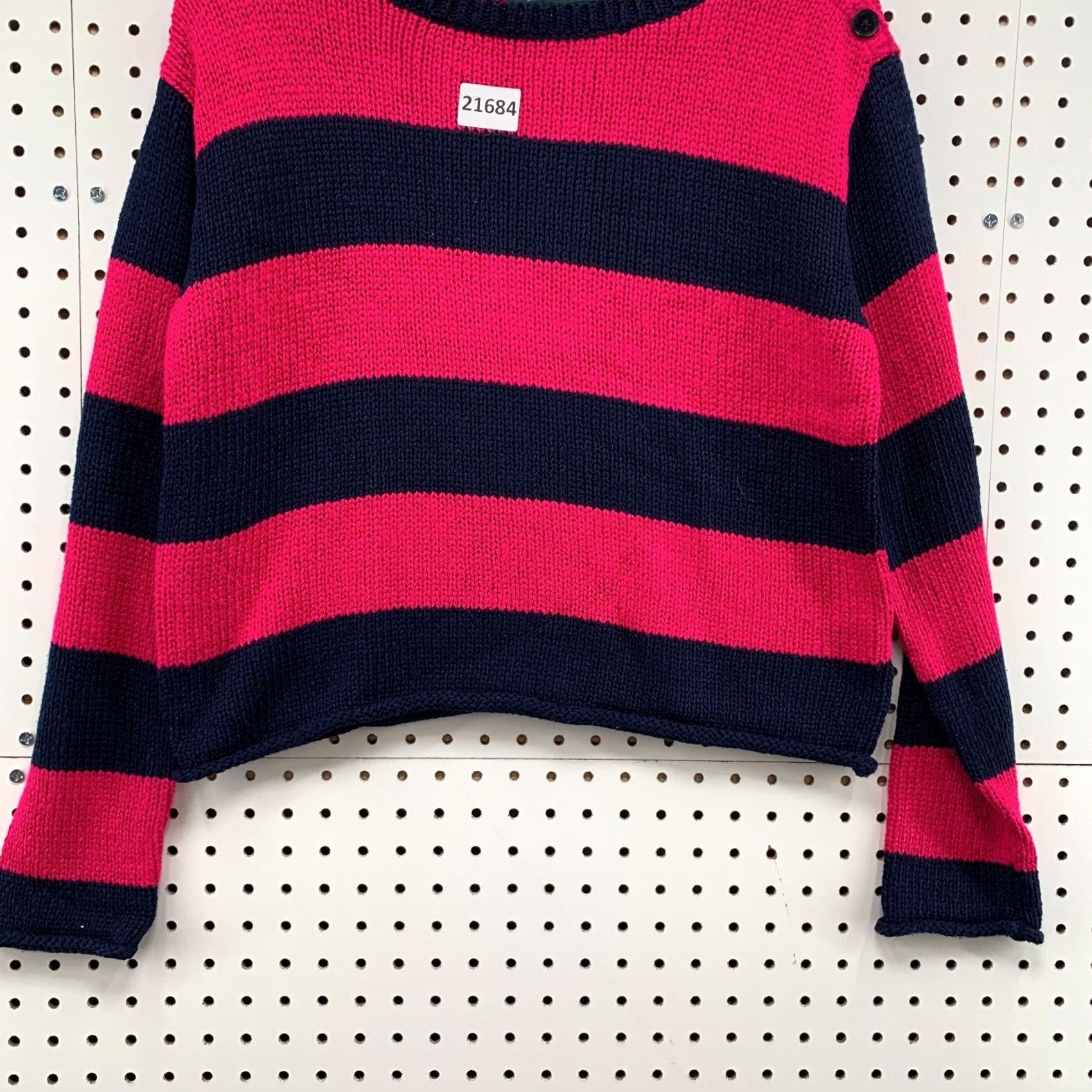 Ralph Lauren Lauren Ralph Lauren Knit Sweater Pink Blue Cropped Womens Large 20.5x21 Size L / US 10 / IT 46 - 6 Thumbnail