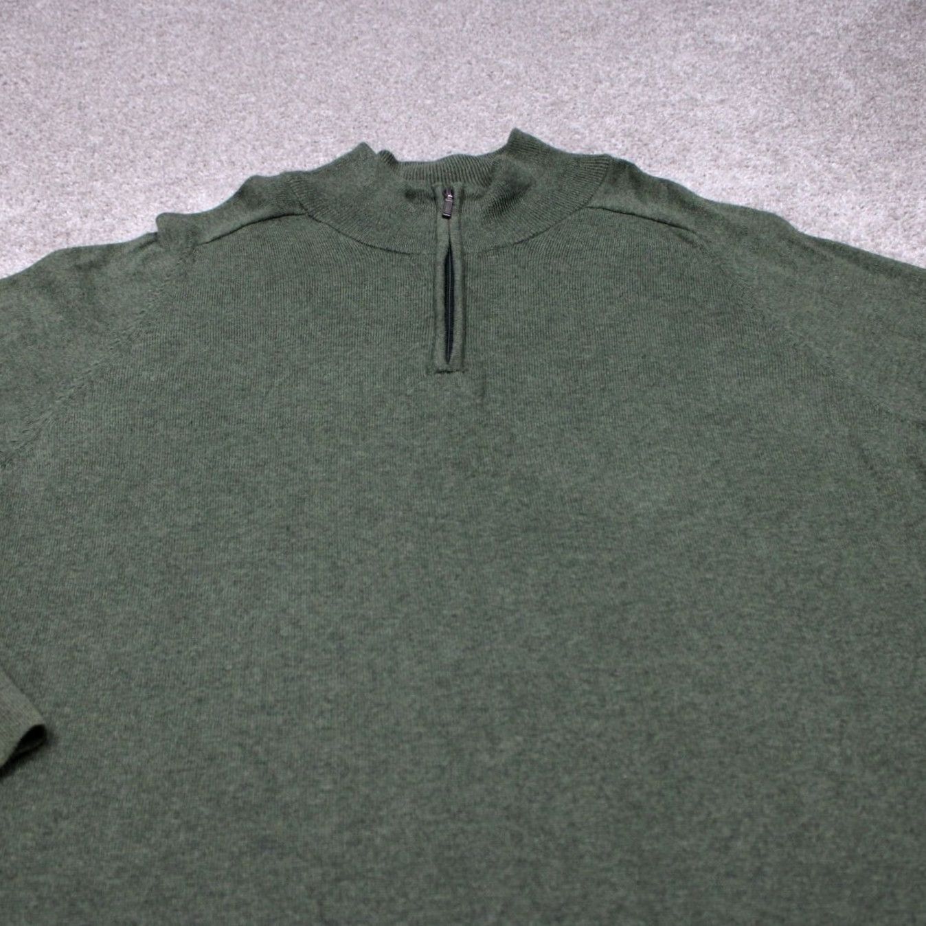 Vintage L.L. Bean Sweater Mens Large Green 1/4 Zip Pullover Casual Knit Cashmere Cotton Sweatshirt L/S Size US L / EU 52-54 / 3 - 4 Thumbnail