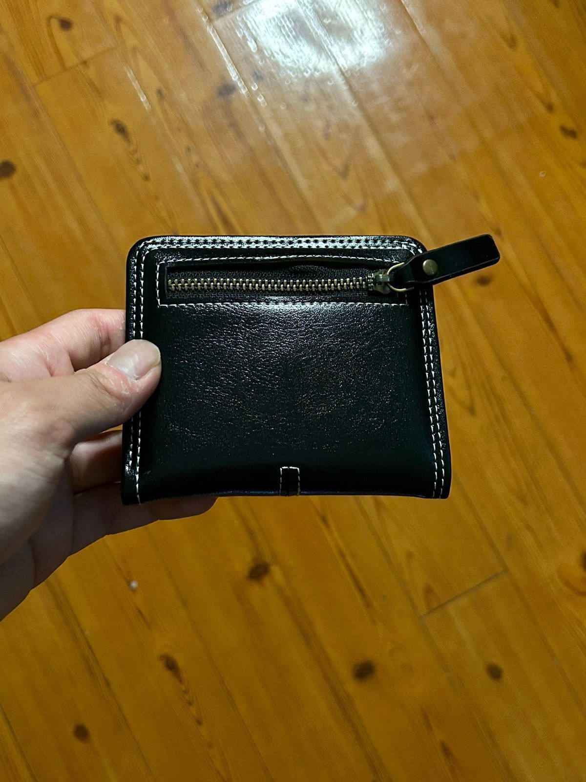 Japanese Brand Y2K Leather Cross Wallet (black) Size ONE SIZE - 4 Thumbnail