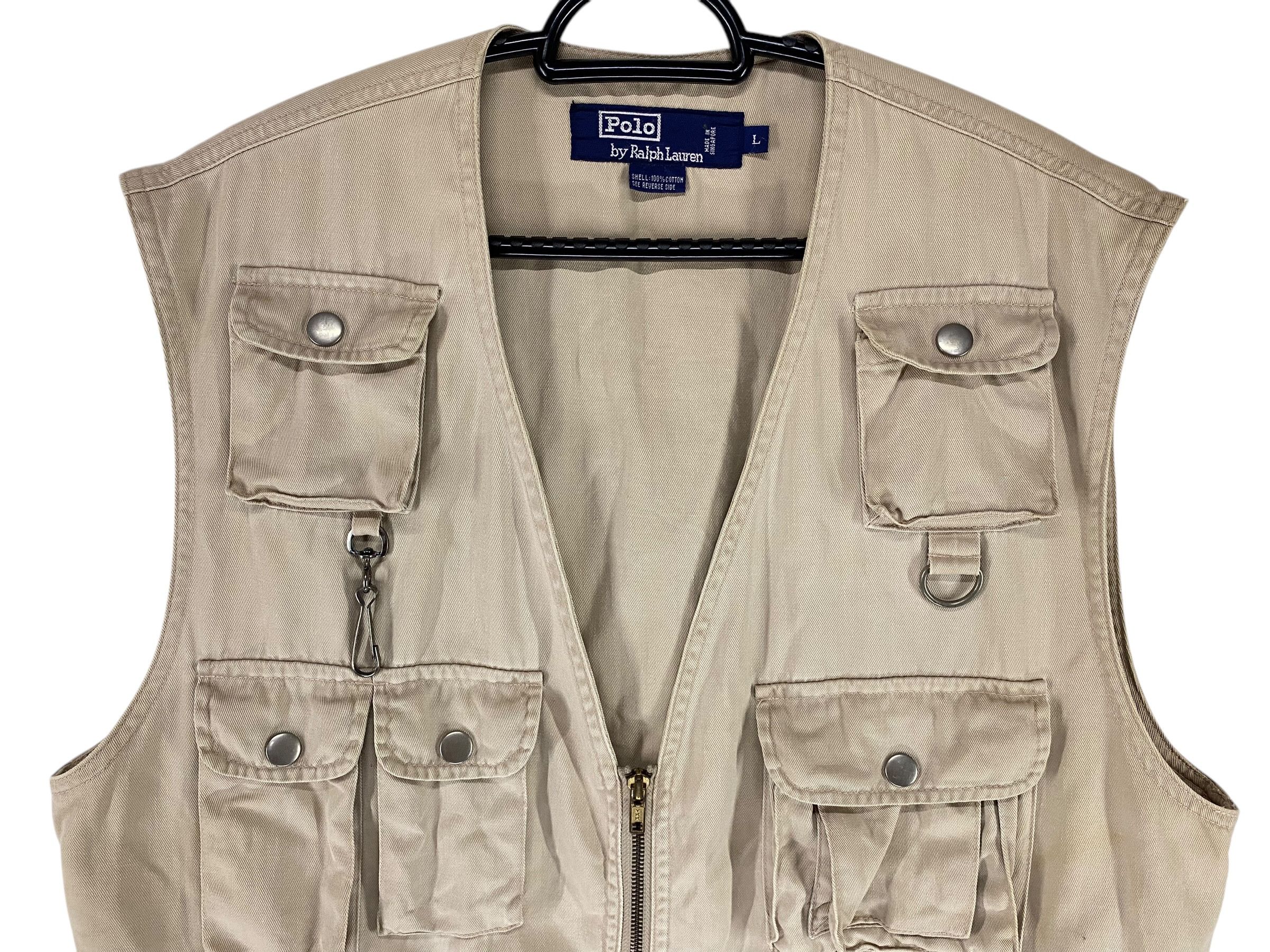 Designer 90s Polo Ralph Lauren multipocket tactical hunting vest Size US L / EU 52-54 / 3 - 4 Thumbnail