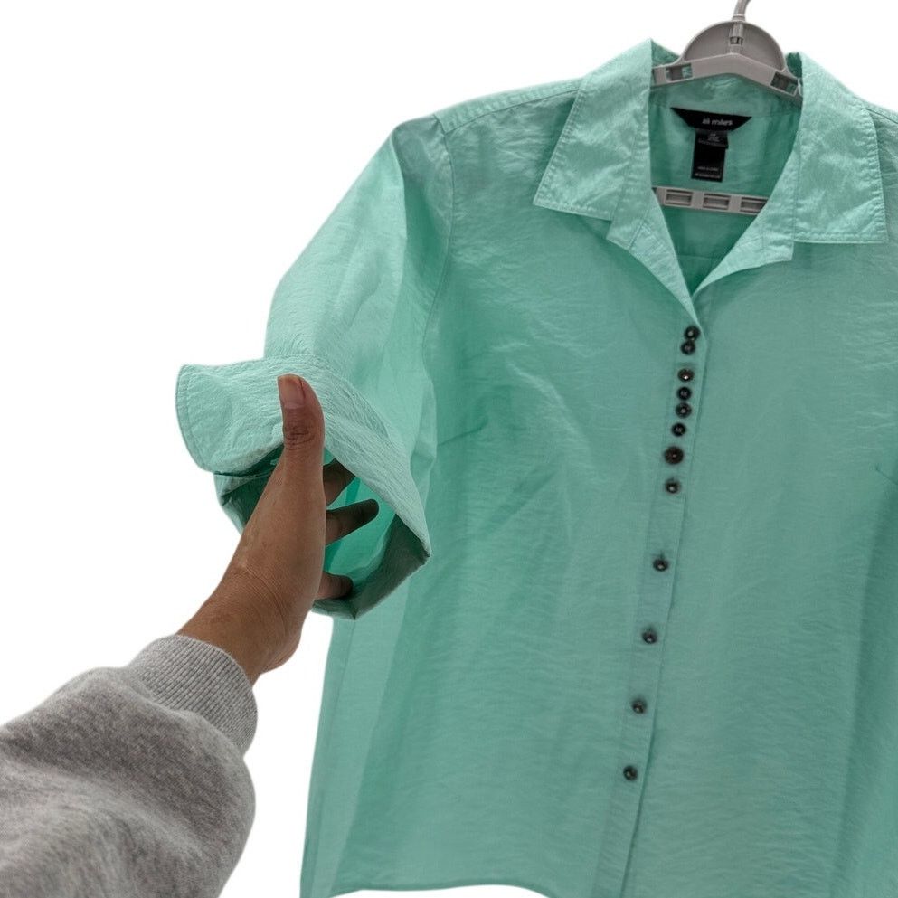 Other Ali Miles sea foam artsy lightweight button-down top size XL Size XL / US 12-14 / IT 48-50 - 7 Thumbnail