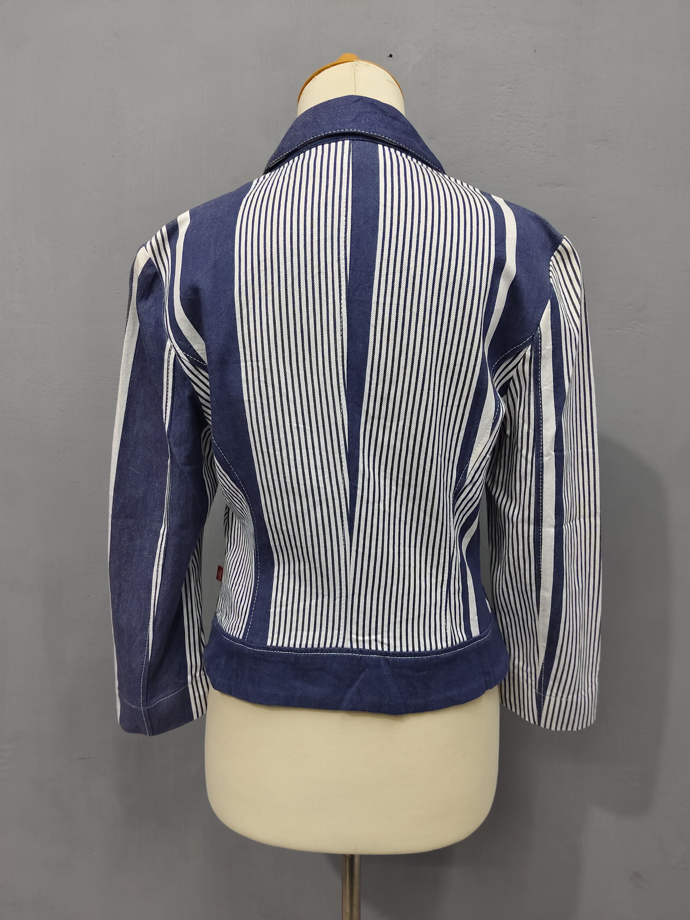 Christian Lacroix 00s Christian Lacroix Jeans Y2K Archive Striped Denim Blazer Size M / US 6-8 / IT 42-44 - 4 Thumbnail