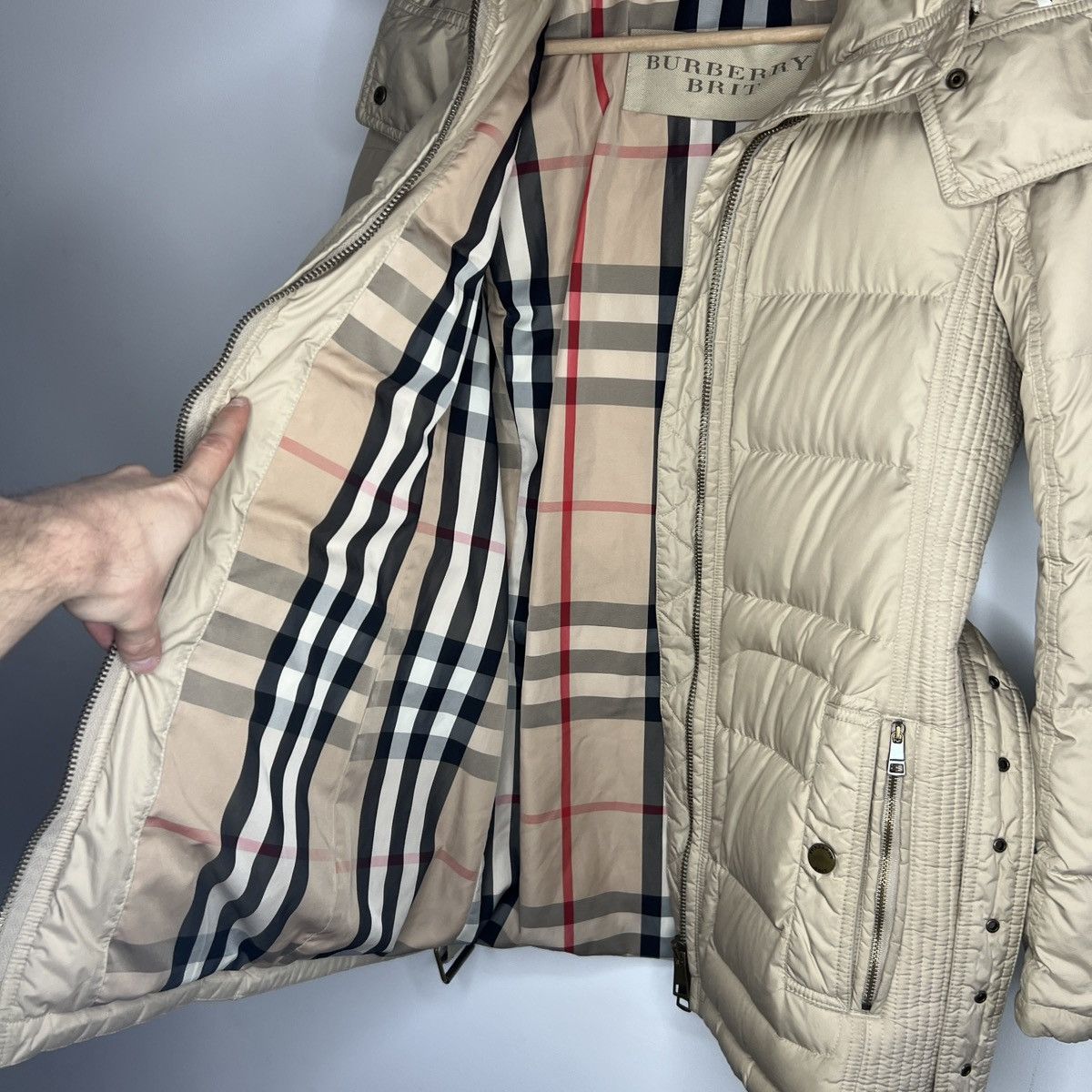 Burberry Burberry Puffer Down Jacket Hooded Nova Check Beige Belted Size M / US 6-8 / IT 42-44 - 9 Thumbnail