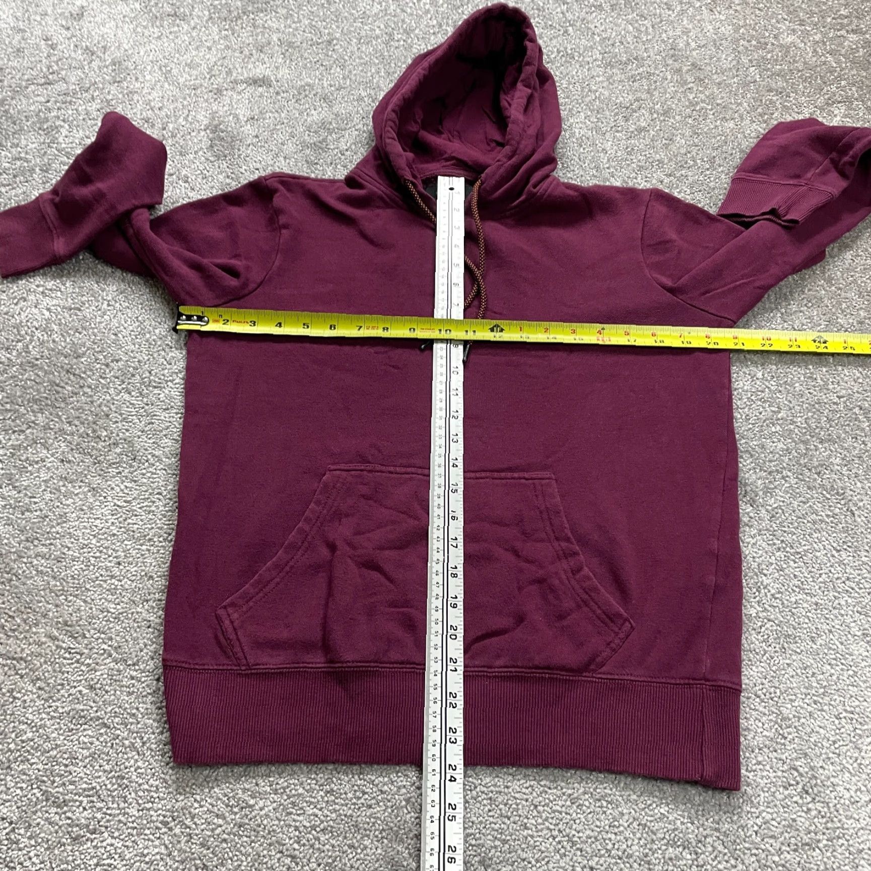 Cotton On Cotton On Pullover Hoodie Sweatshirt Unisex XS Maroon Fleece Drawstring Casual Hooded Pockets All Seasons Lightweight Breathable Zip Logo Size XS / US 0-2 / IT 36-38 - 6 Thumbnail