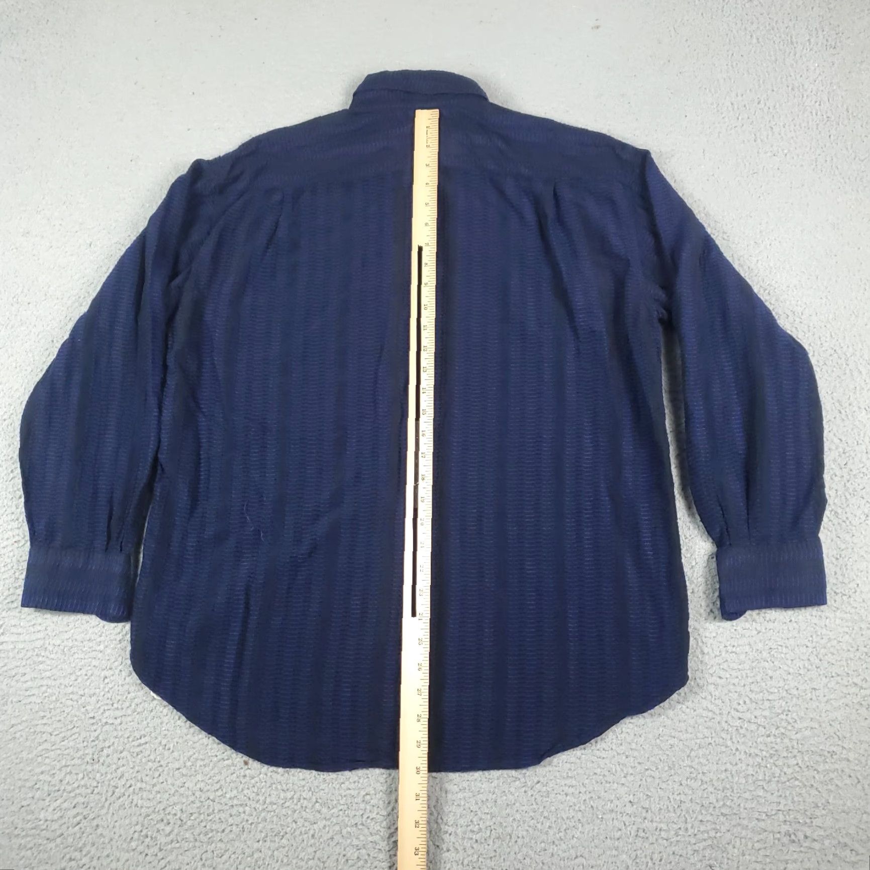 Vintage Mondo di Marco Button-Up Shirt Mens Large L Blue Black Striped Knit Casual Workwear Size US L / EU 52-54 / 3 - 4 Thumbnail