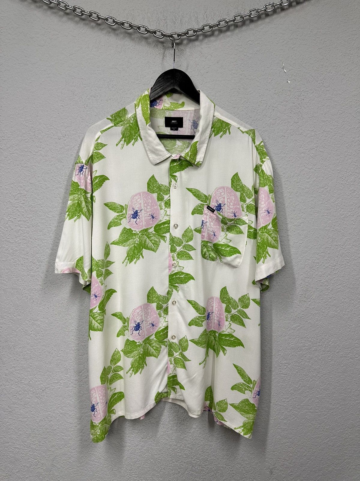 Obey Vintage Obey Shirt Monogram USA HYPE DOLCE GABBANA SHILK Size US XL / EU 56 / 4 - 1 Thumbnail