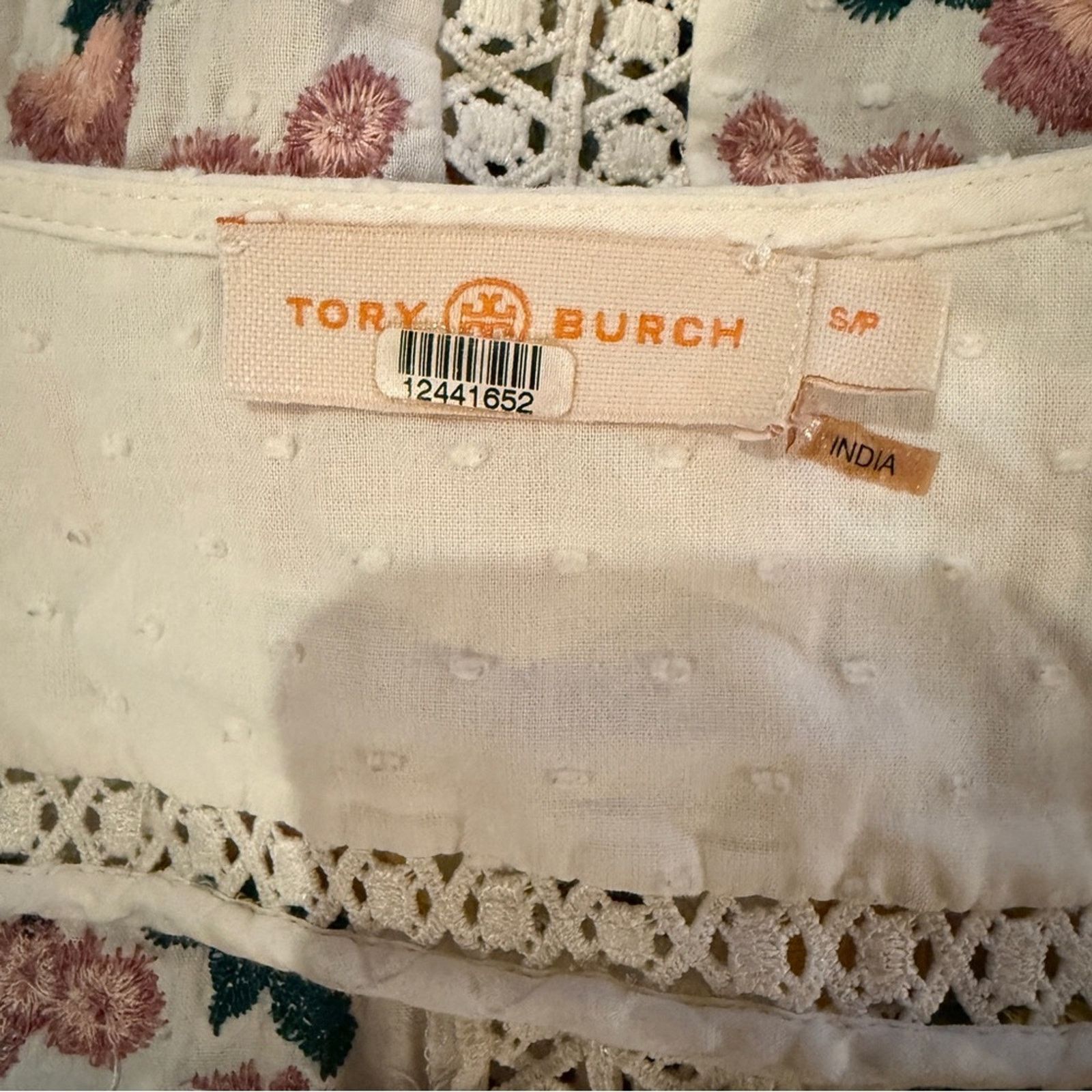 Tory Burch Tory Burch White Multicolor Floral Boho Long Sleeve Dress Size S / US 4 / IT 40 - 6 Thumbnail