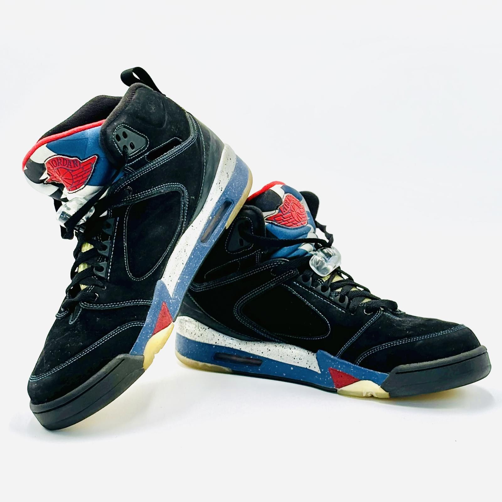 Designer Jordan Sixty Plus Black Varsity Red French Blue Size US 12 / EU 45 - 1 Thumbnail