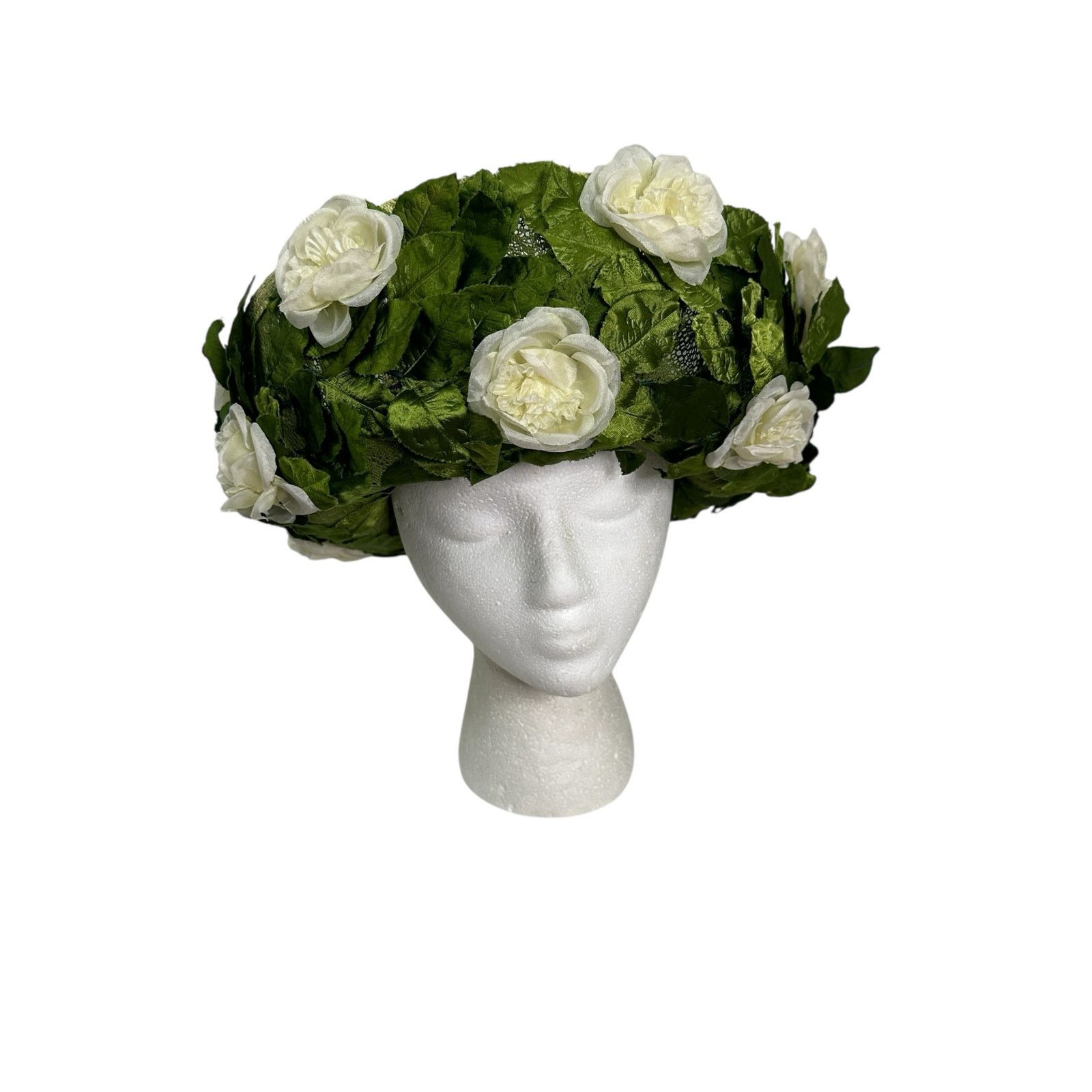 Vintage Vintage Jack McConnell Boutique Green Floral Hat Size ONE SIZE - 1 Thumbnail