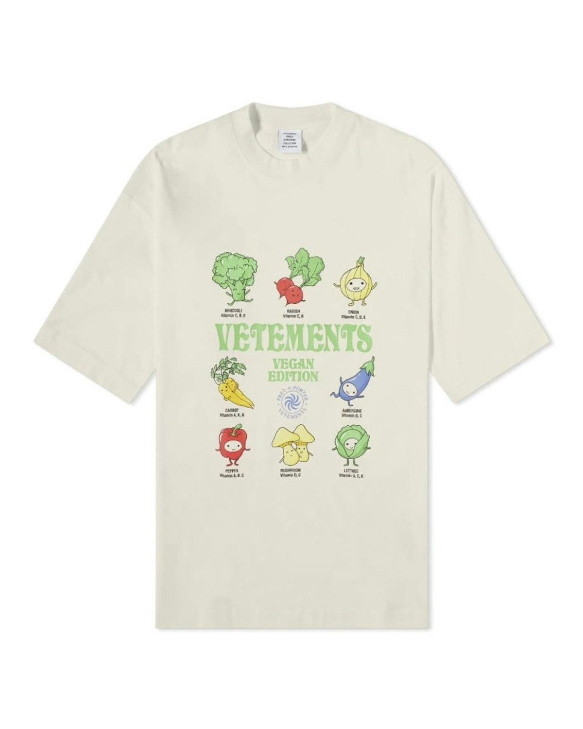 image of Vetements Vegan T-Shirt in White, Men's (Size Small)