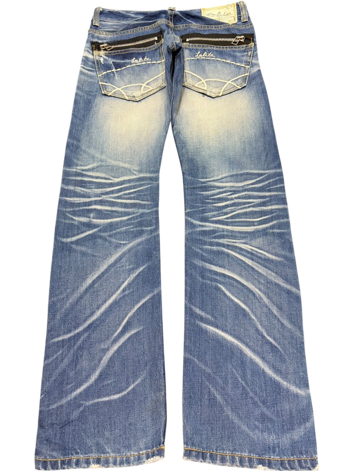 Edwin Vintage Lolita Bleached Faded Wash Distressed Jeans Size 29" - 2 Thumbnail