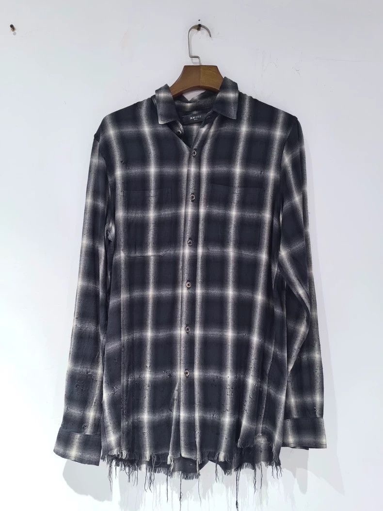 Amiri Amiri Shotgun bullet hole destroys black and white plaid fl Size US S / EU 44-46 / 1 - 1 Thumbnail