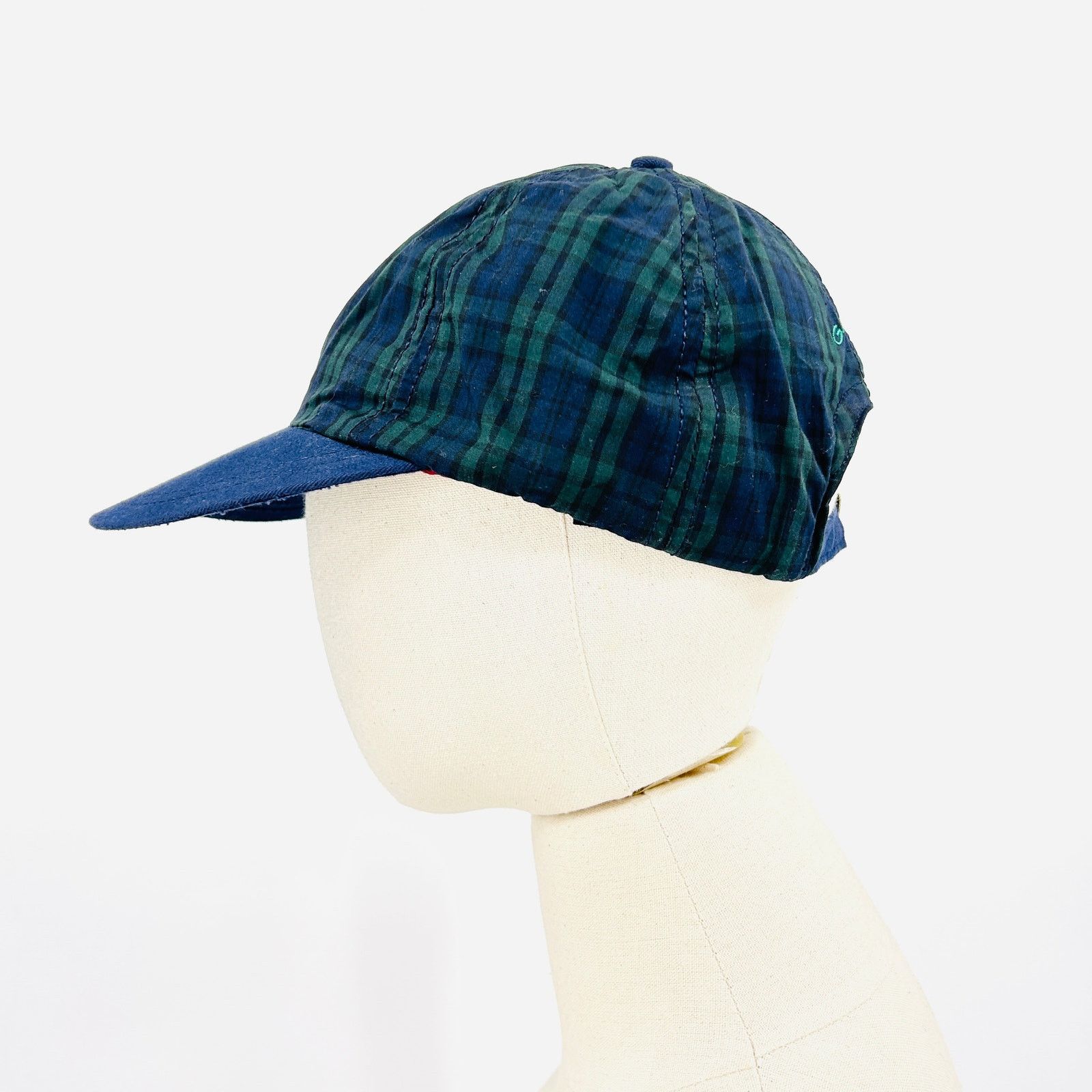 Gant Vintage 90s Navy Green Blackwatch Tartan Plaid Navy Bill Cap Size ONE SIZE - 3 Thumbnail