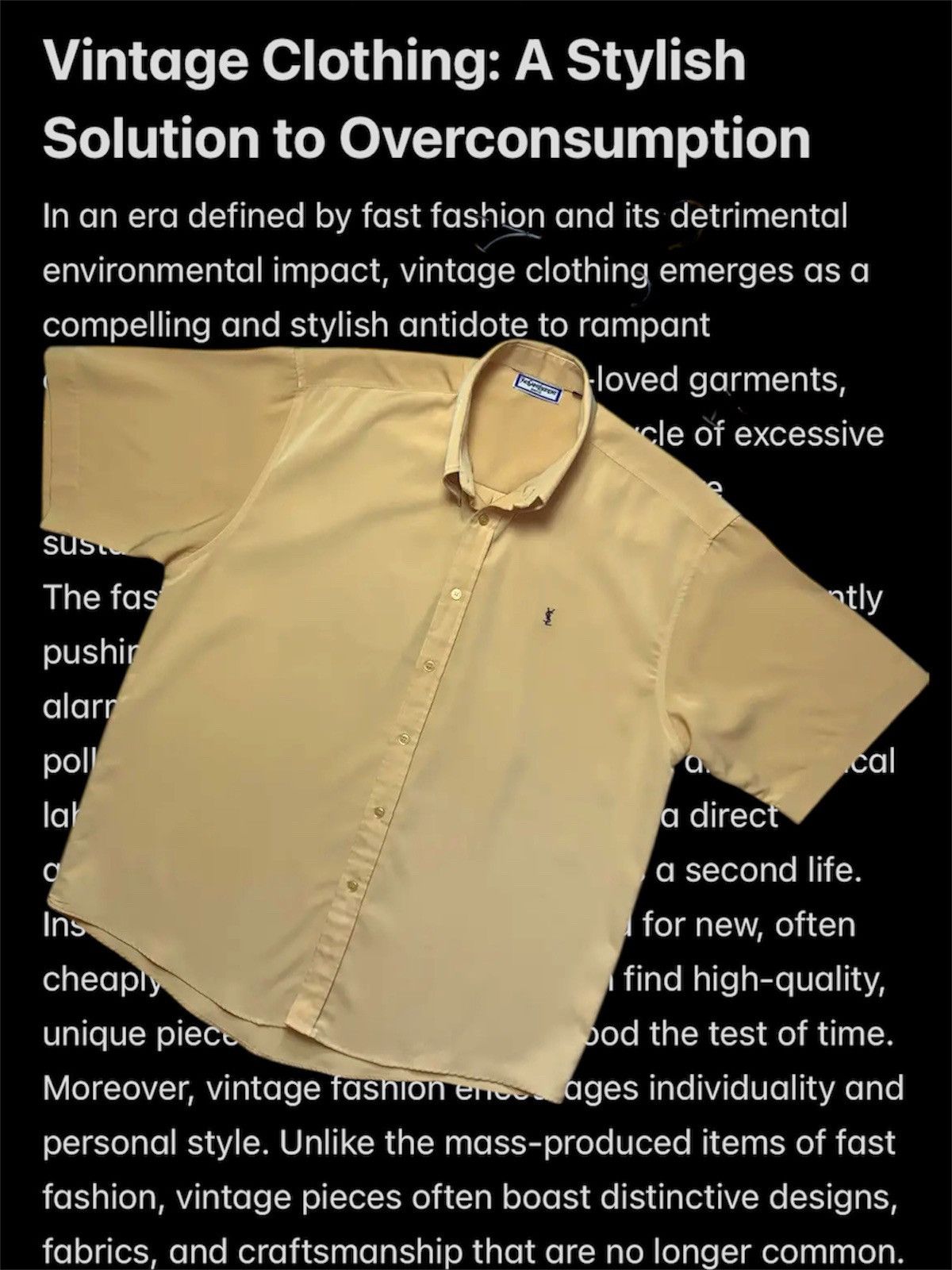 Yves Saint Laurent Vintage luxury shirt Yves Saint Laurent size L rare YSL logo Size US L / EU 52-54 / 3 - 1 Thumbnail