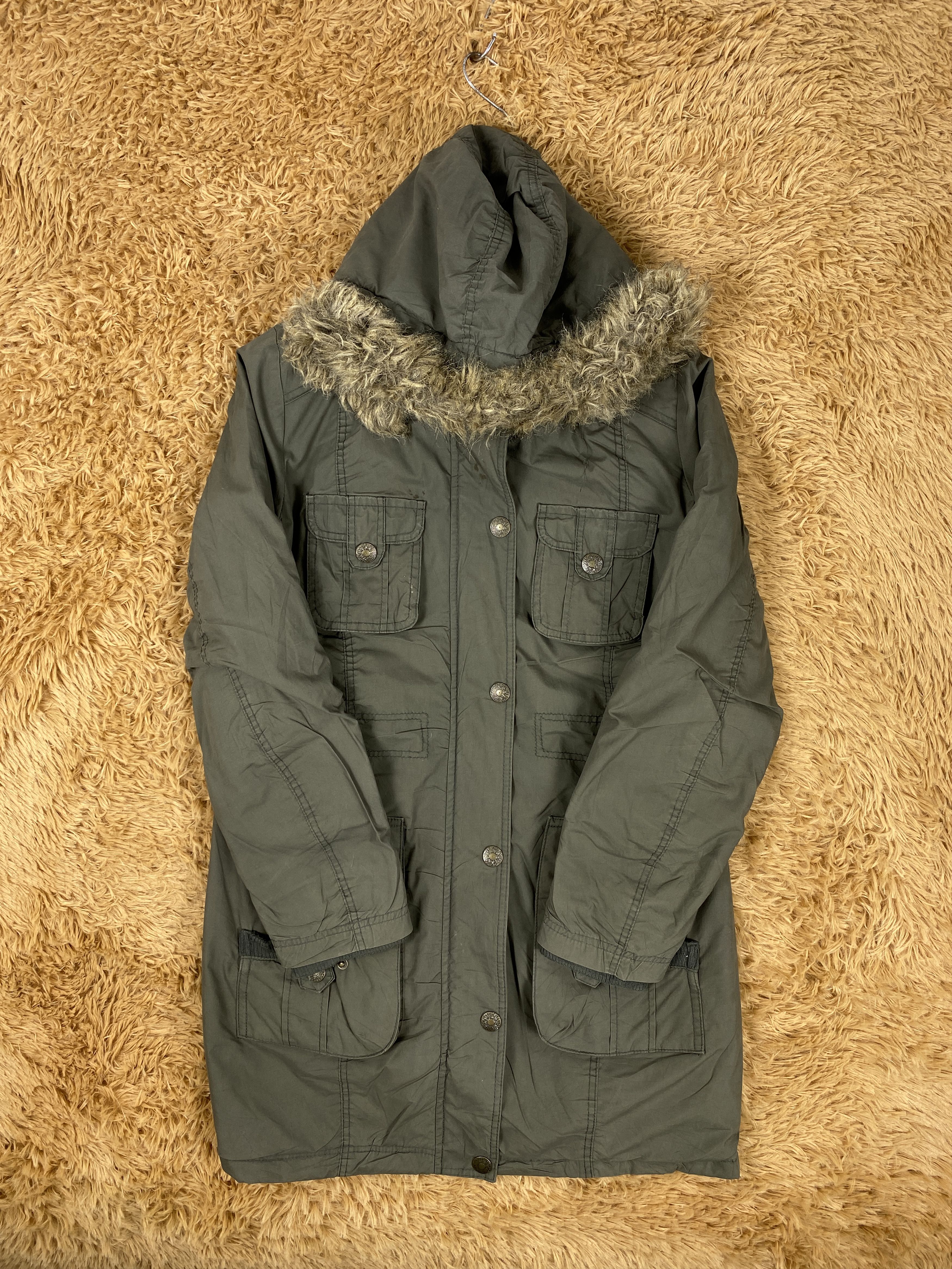 Vintage Natural Works Hoodie Long Jacket J2194