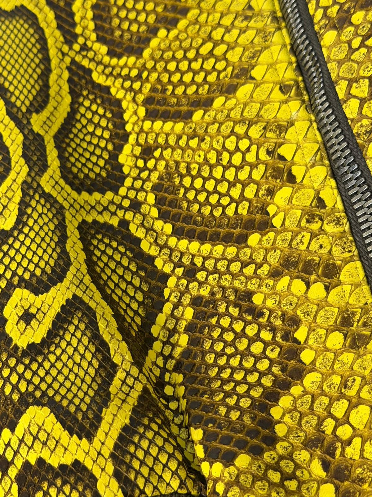 Rick Owens SS23 Rick Owens Python Leather Bomber Jacket in Lemon Yellow Size S / US 4 / IT 40 - 9 Thumbnail