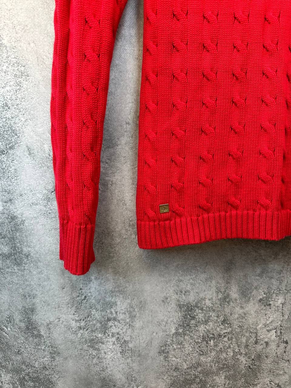 Lauren Ralph Lauren Lauren Ralph Lauren Cable Knit Sweater Red Jumper Boat Neck Size S / US 4 / IT 40 - 7 Thumbnail