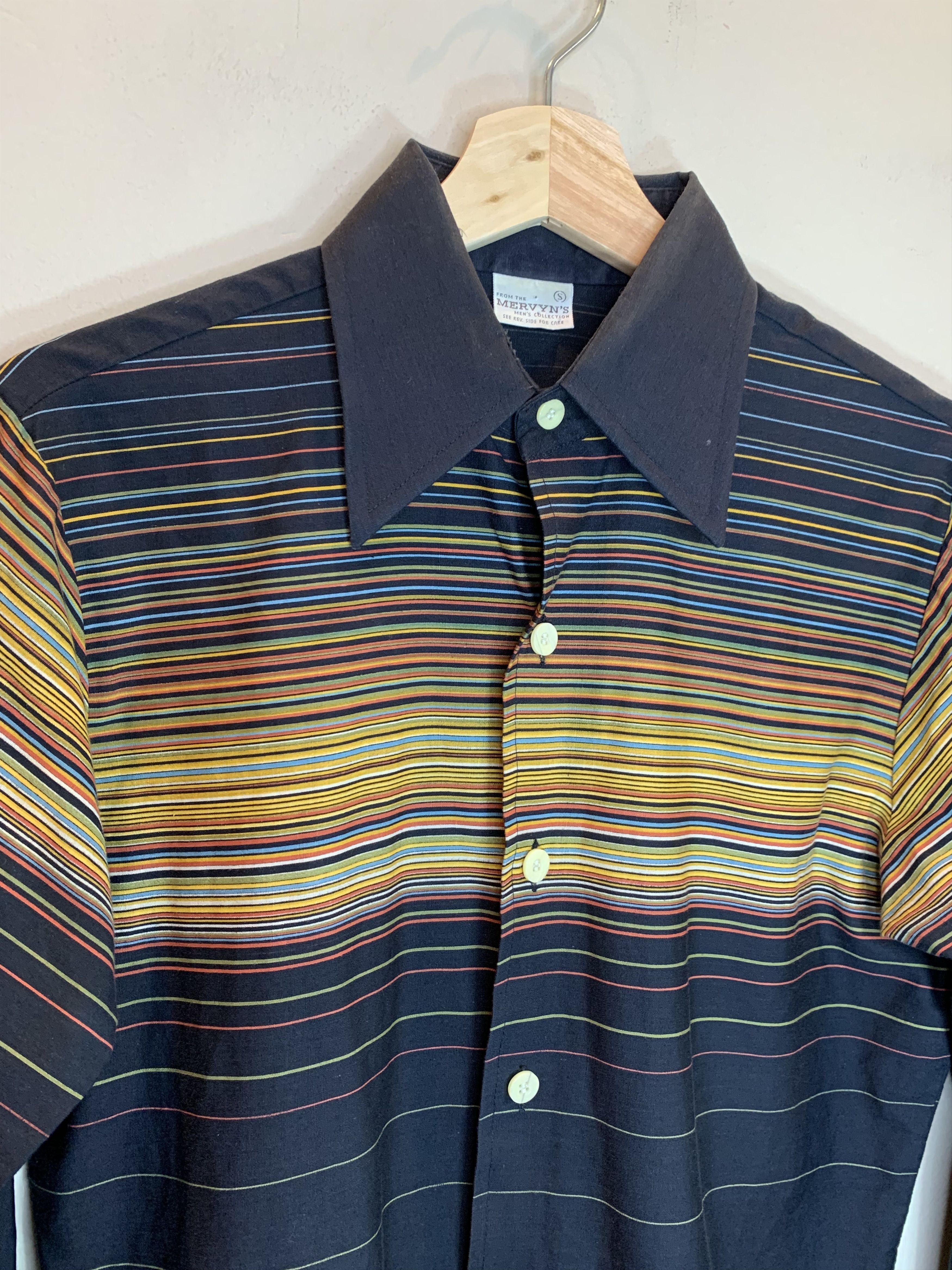 Vintage *RARE* Vintage 70’s Mervyn’s Gradient Stripe Button Shirt Size US S / EU 44-46 / 1 - 3 Thumbnail
