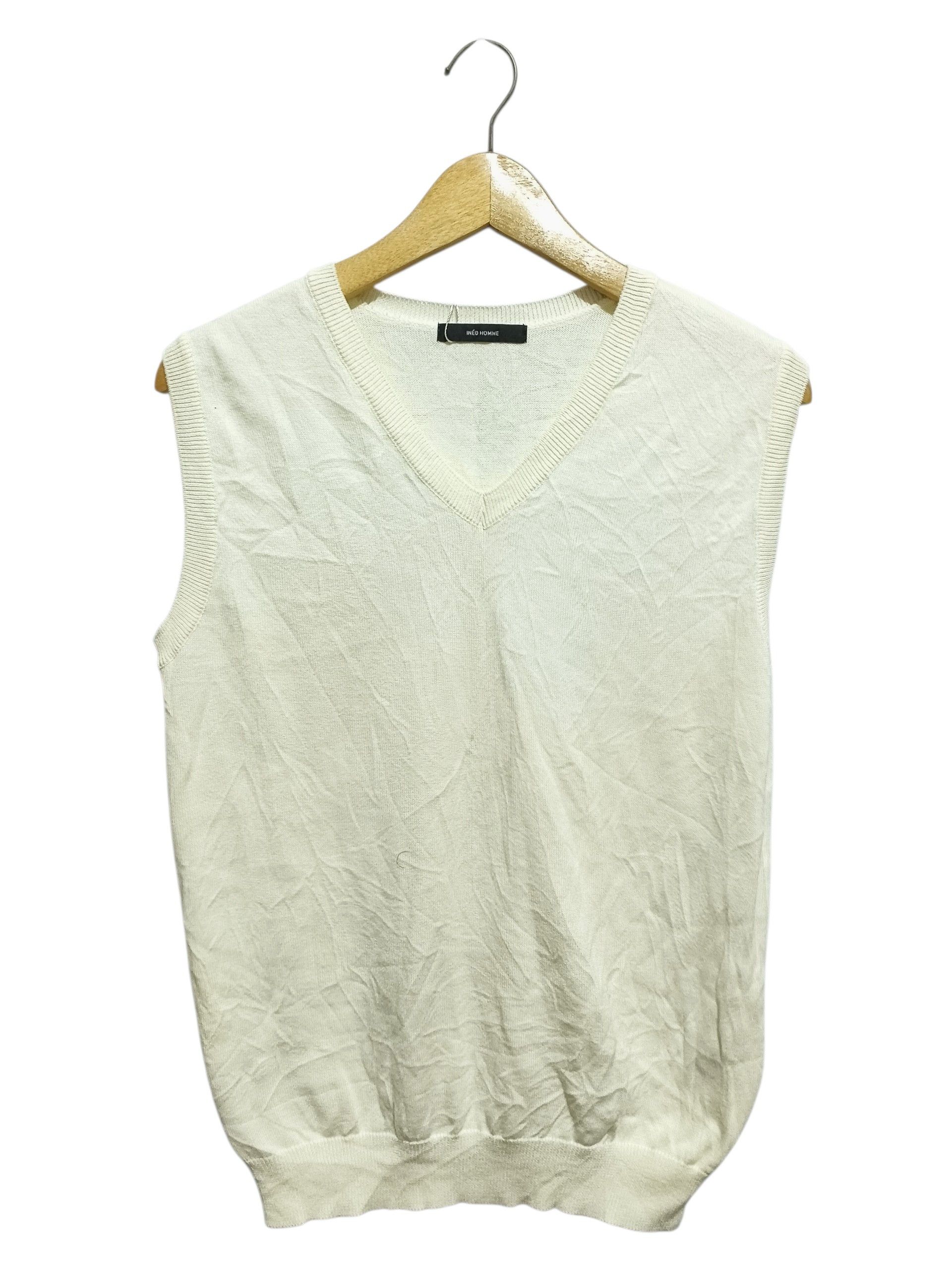 Yohji Yamamoto Ined Homme By Yohji Yamamoto White Knit Vest Size US XS / EU 42 / 0 - 1 Thumbnail