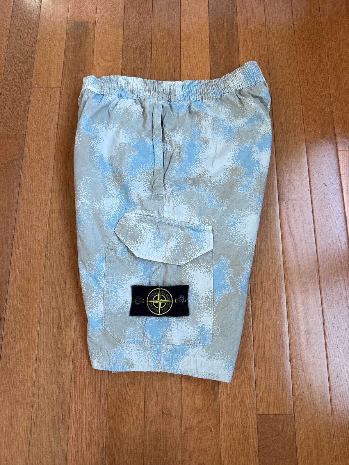 Stone Island Light Camouflage Cargo Shorts Size US 28 / EU 44 - 3 Thumbnail