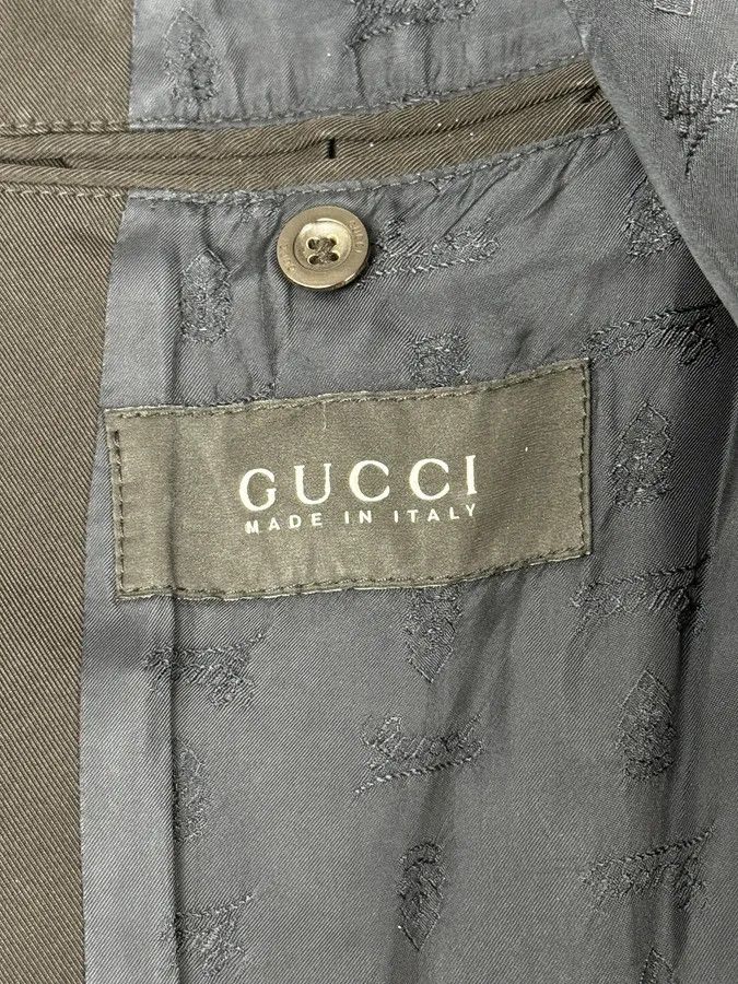 Gucci 2000s Gucci Black Dark Officer Buttoned Trench Coat by Tom Ford Size US M / EU 48-50 / 2 - 12 Thumbnail