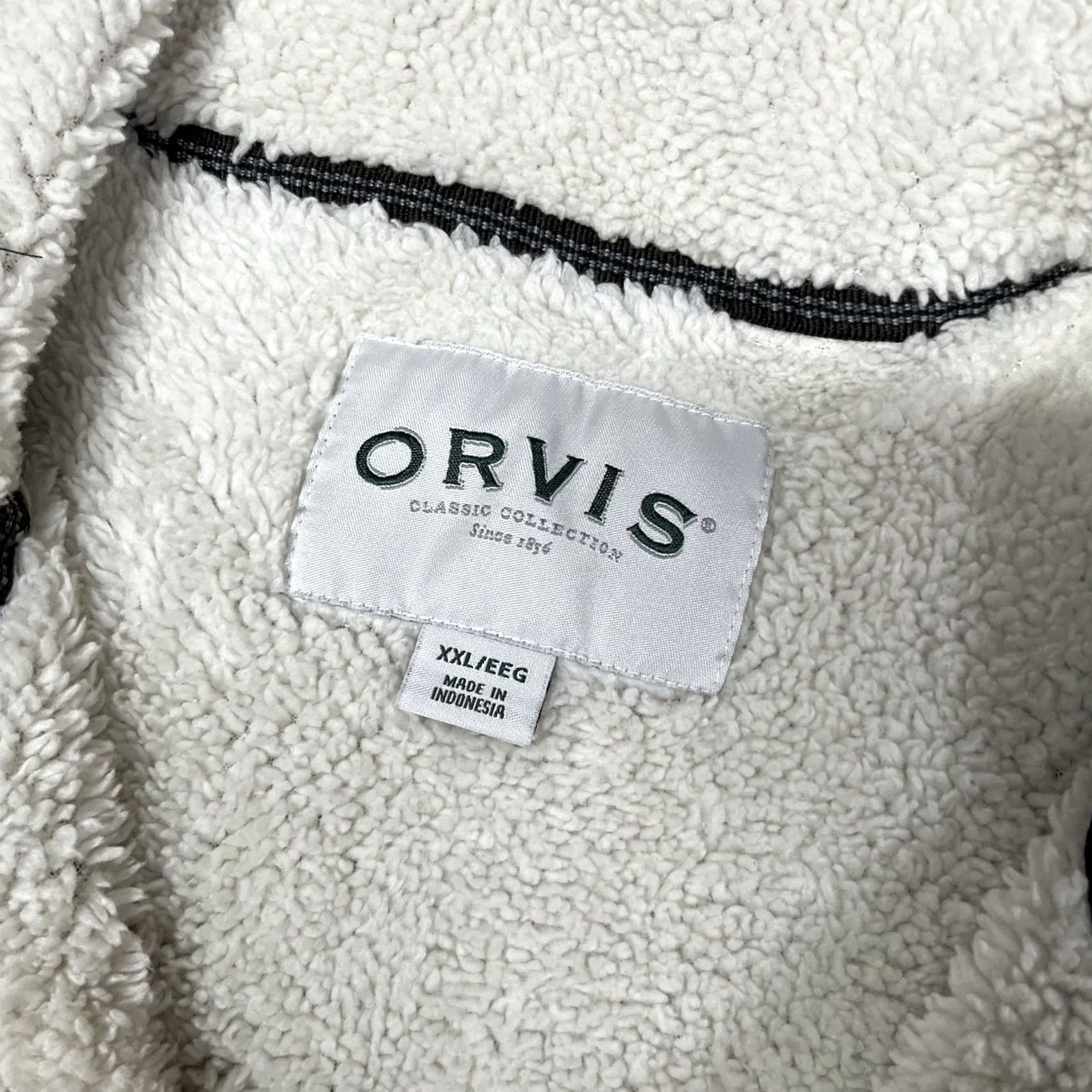 Orvis Orvis Pullover 1/4 Zip Sweater Men 2XL Brown Fleece Lined Mock Neck Jacket Outdoor Casual Winter/Vintage Style הצד Size US XXL / EU 58 / 5 - 2 Thumbnail