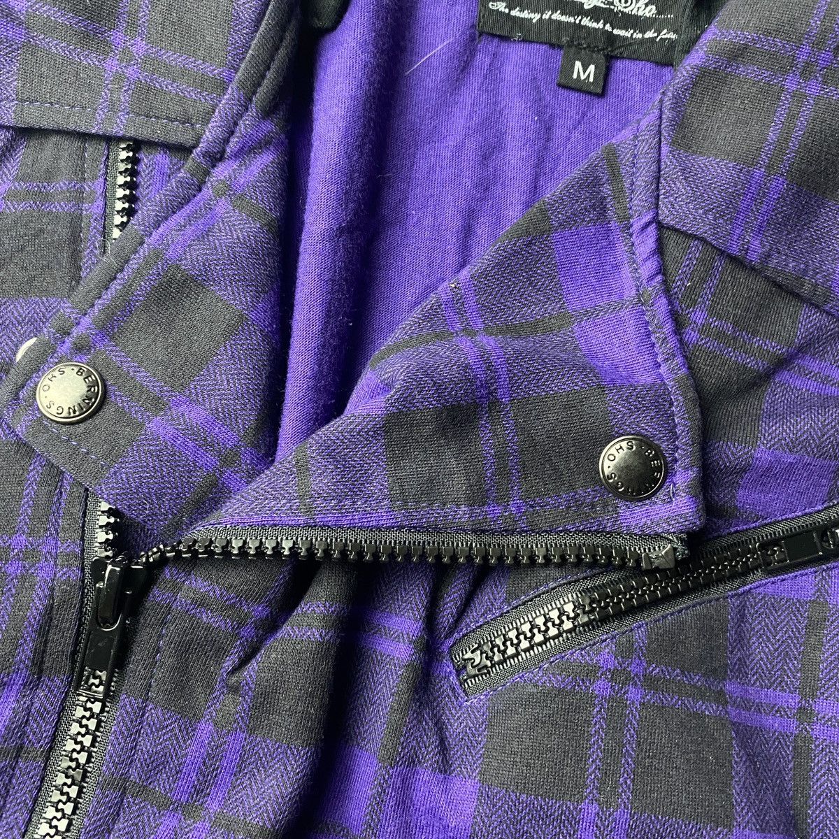 If Six Was Nine × Japanese Brand × Le Grande Bleu (L.G.B.) 2000's Berning Sho Asymetric Plaid Hoodie Size US S / EU 44-46 / 1 - 12 Thumbnail