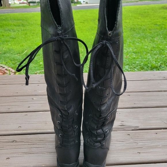 Nine West Nine West Mavira Black Leather Over The Knee OTK Equestrian Size US 7.5 / IT 37.5 - 6 Thumbnail